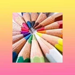 Graphic of colored pencils in rainbow colors.