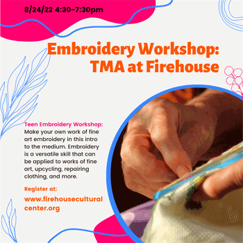 Embroidery Workshop, POSTPONED in Partnership with the Tampa Museum of Art