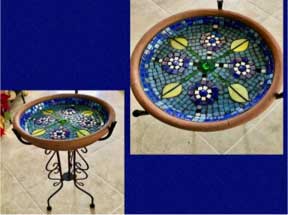 Mosaic Bird Bath