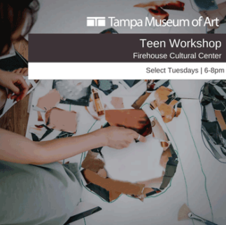 Tampa Museum of Art on location at the FCC Teen Workshop graphic.