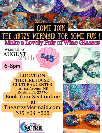 Mermaids Only: Make a Pair of Wine Glasses! Aug 28.
