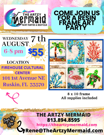 Mermaids Only: Resin Frame Art Party! Aug 7.