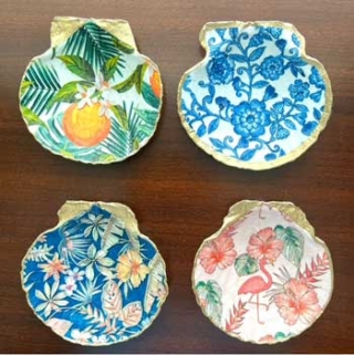 Decoupage Shells examples.