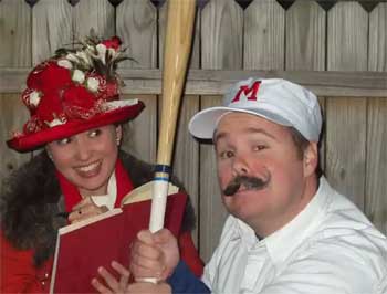 Scene close-up of "Casey At The Bat" reenactment.