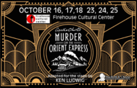 Agatha Christie's: Murder on the Orient Express graphic for the stage play at the Firehouse Cultural Center.