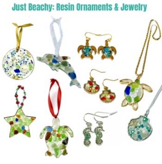 Samples of Beachy Resin Jewelry.