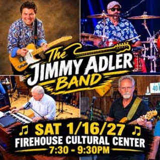 Promo photo for The Jimmy Adler Band concert on Sat. 1/16/2027 @7:30 pm.